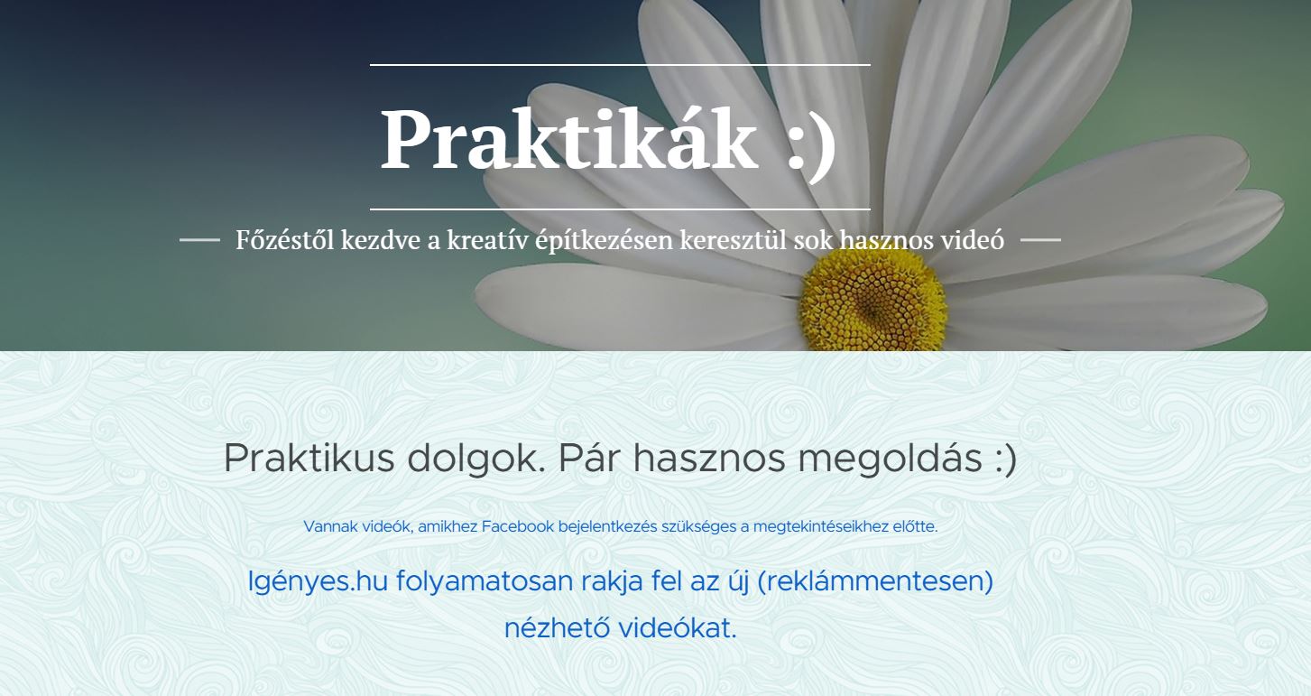Az Igényes.hu folyamatosan teszi fel az új videókat   - reklámmentesen megtekinthetőek 